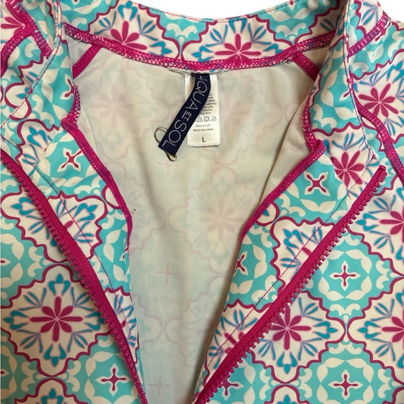 AQUA ET SOL Hilton Head Rash Guard - UPF 50+, Zip Neck, Long Sleeve Large - Picture 5 of 6